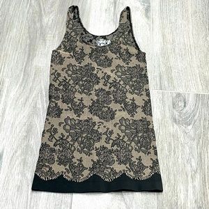 Sugarlips brown/black lace print tank- OSFM